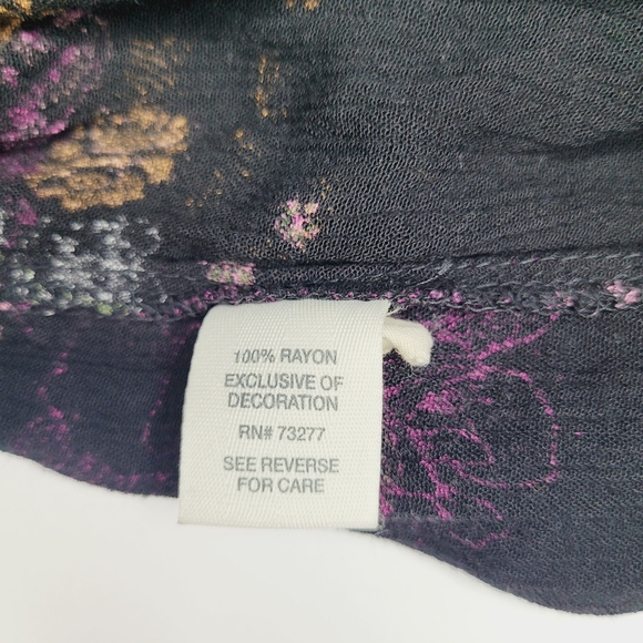 Mudd Dress Womens Medium Tiered Tie Front Dainty Witchy Floral Forest Nature VTG - Picture 10 of 11